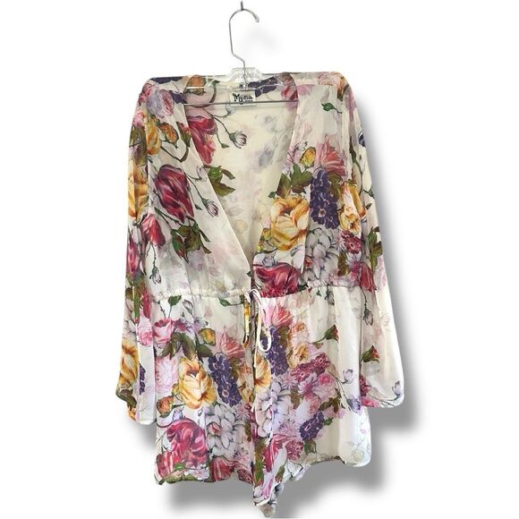 Show Me Your MuMu Floral Romper - Pink, Purple, Yellow - Picture 12 of 12